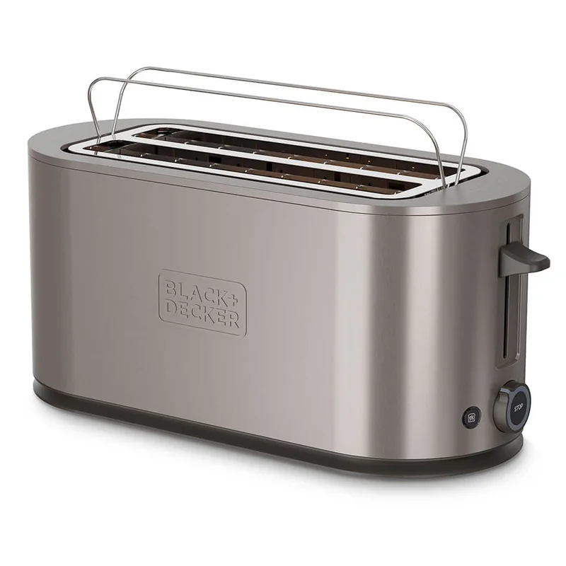 Black+Decker 2 Long Slot brödrost i rostfritt stål