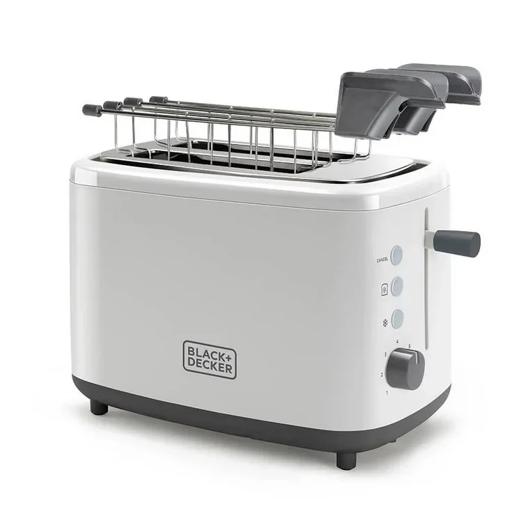 Black+Decker 2-skivor vit brödrost