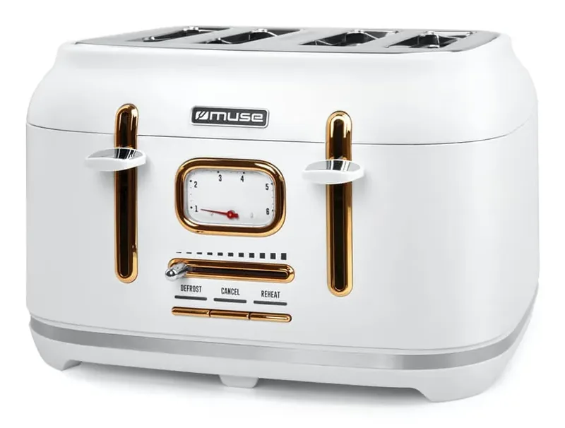 Muse MS-131 W vit brödrost med fyra skivor